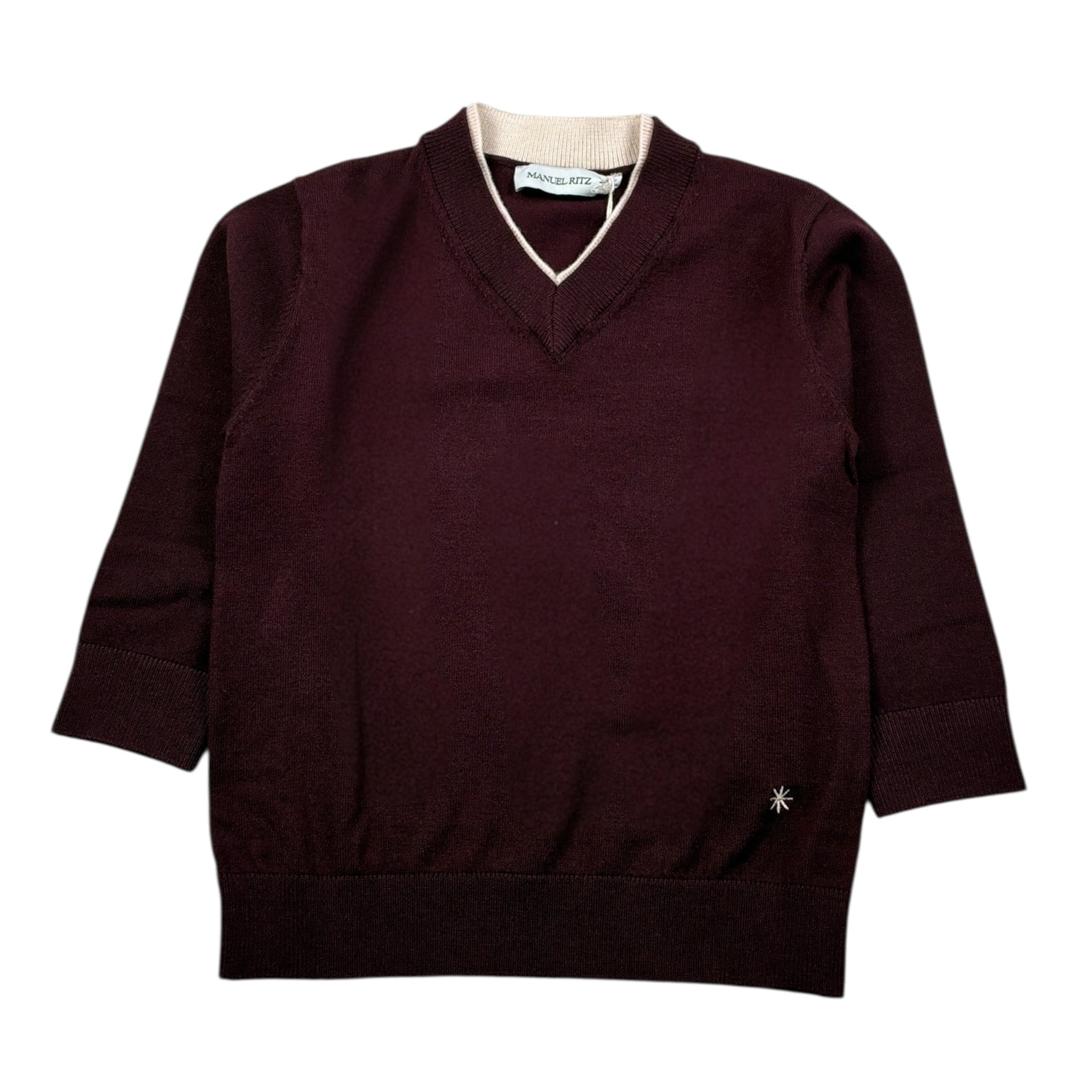 Manuel Ritz Maglia tinta unita Scollo A V Vinaccio per Neonato MR3149N VINACCIO MANUEL RITZ 