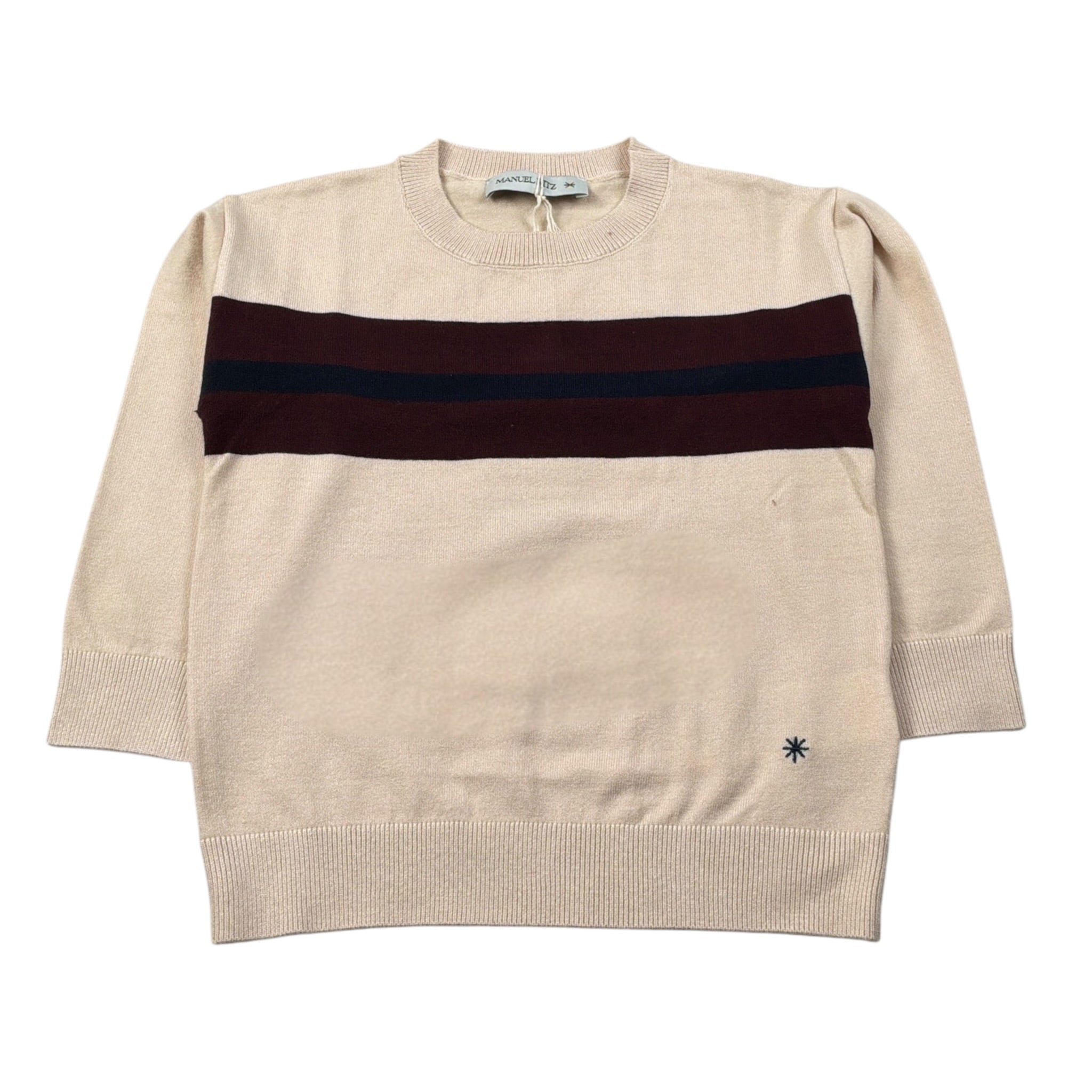 Manuel Ritz Maglia Girocollo tinta unita con Logo Beige per Bambino MR3153XJ BEIGE MANUEL RITZ 