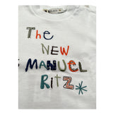 Manuel Ritz Shirt Girocollo tinta unita con Ricami Bianco per Neonato MR3182 BIANCO MANUEL RITZ 