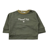 Manuel Ritz Felpa Chiusa Girocollo tinta unita con Logo Verde per Bambino MR3228J VERDE MANUEL RITZ 