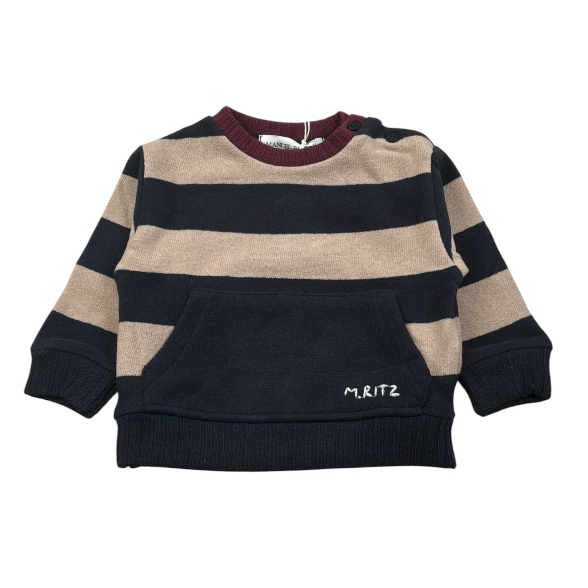 Manuel Ritz Felpa Chiusa Girocollo Bicolore Rosso/Beige per Bambino MR3234JXX ROSSO/BEIGE MANUEL RITZ 