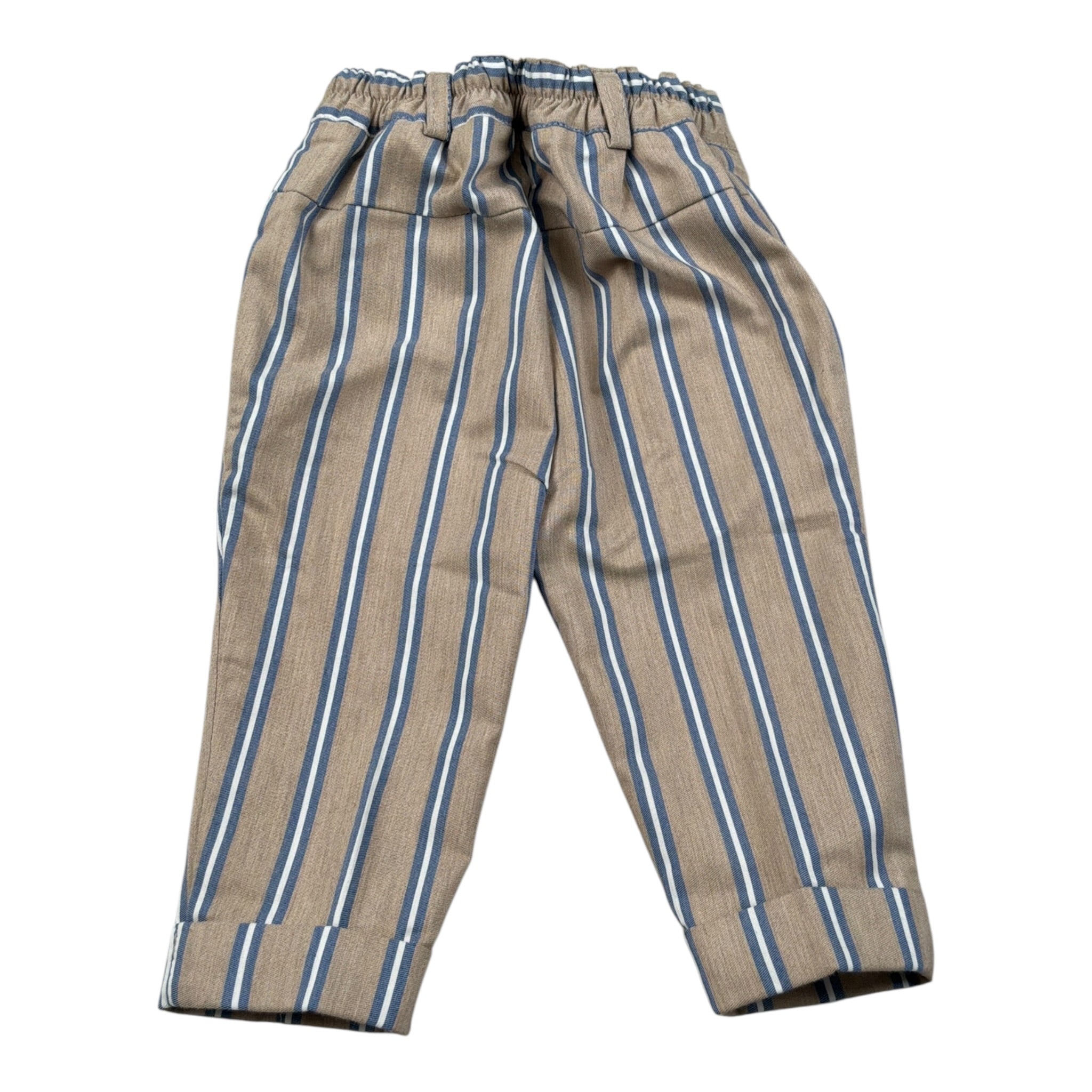 Manuell & Frank Pantalone con Elastico In Vita Fantasia A Righe Beige per Neonato PNTMNFRR BEIGE MANUELL & FRANK 