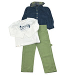 Mapero Completo 3 Pezzi Camicia-Shirt-Pantalone Blu/Verde per Bambino M32272X BLU/VERDE MAPERO 