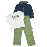 Mapero Completo 3 Pezzi Camicia-Shirt-Pantalone Blu/Verde per Bambino M32272X BLU/VERDE MAPERO 