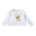 Mapero' Shirt tinta unita con Stampa Bianco per Bambina M32152 BIANCO MAPERO' 