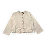 Mapero' Cardigan tinta unita con Rouches Beige per Bambina M32310 BEIGE MAPERO' 