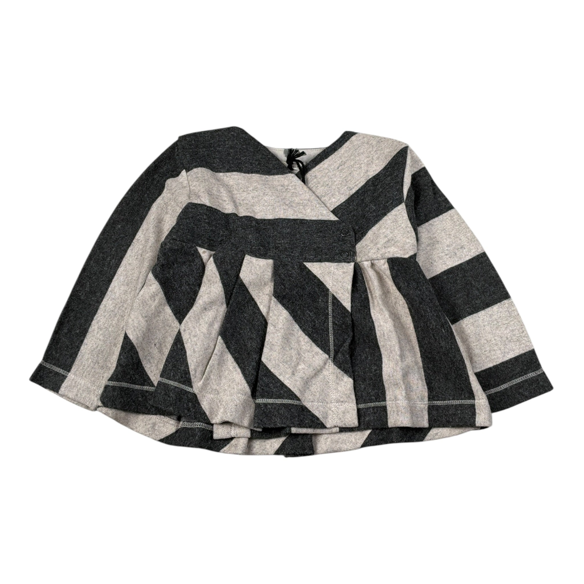 Mapero' Maglia Bicolore con Fantasia A Righe Grigio per Bambina M32311J GRIGIO MAPERO' 