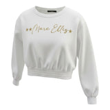 Marc Ellis Felpa tinta unita con Logo Bianco per Bambina JMJST00239 BIANCO MARC ELLIS 