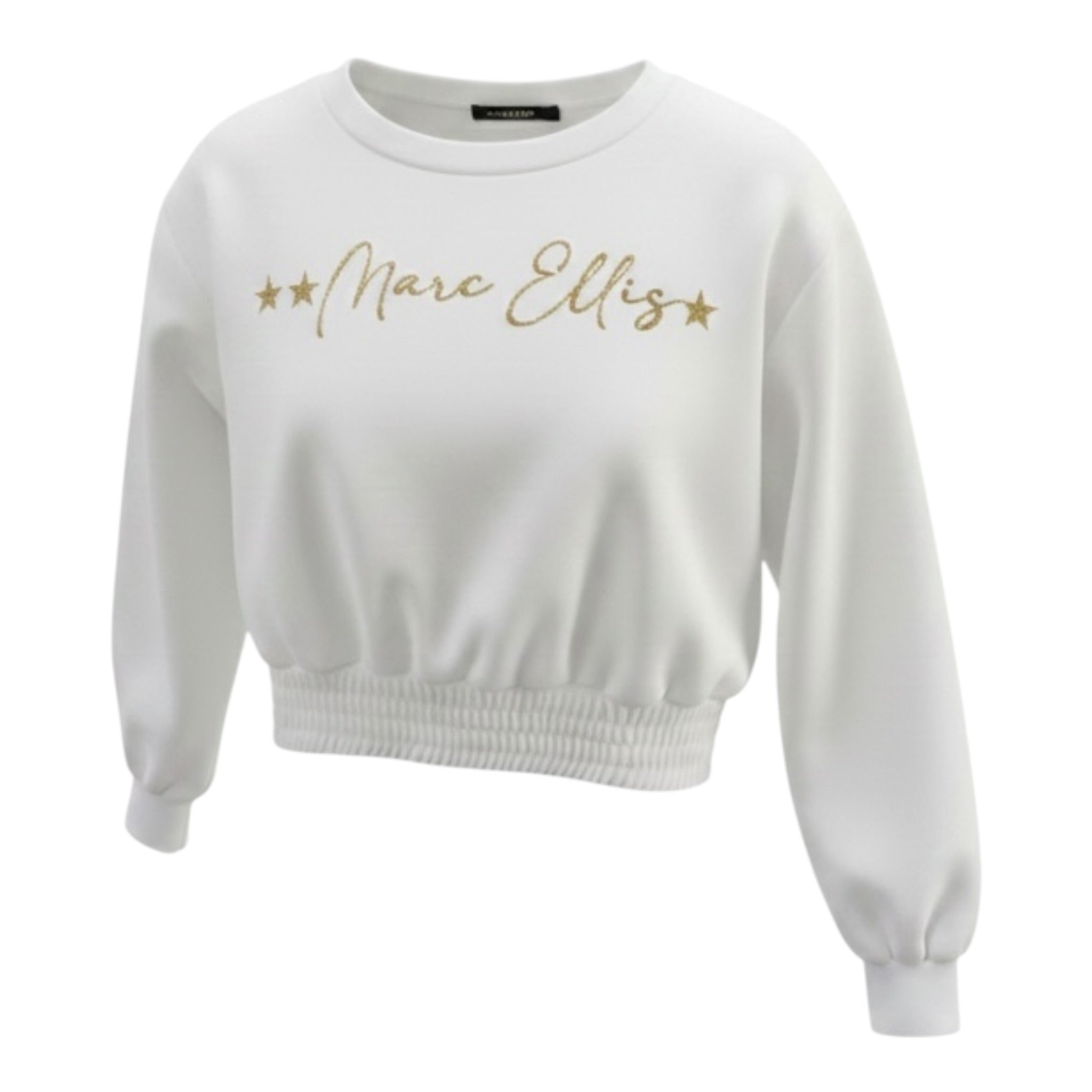Marc Ellis Felpa tinta unita con Logo Bianco per Bambina JMJST00239 BIANCO MARC ELLIS 