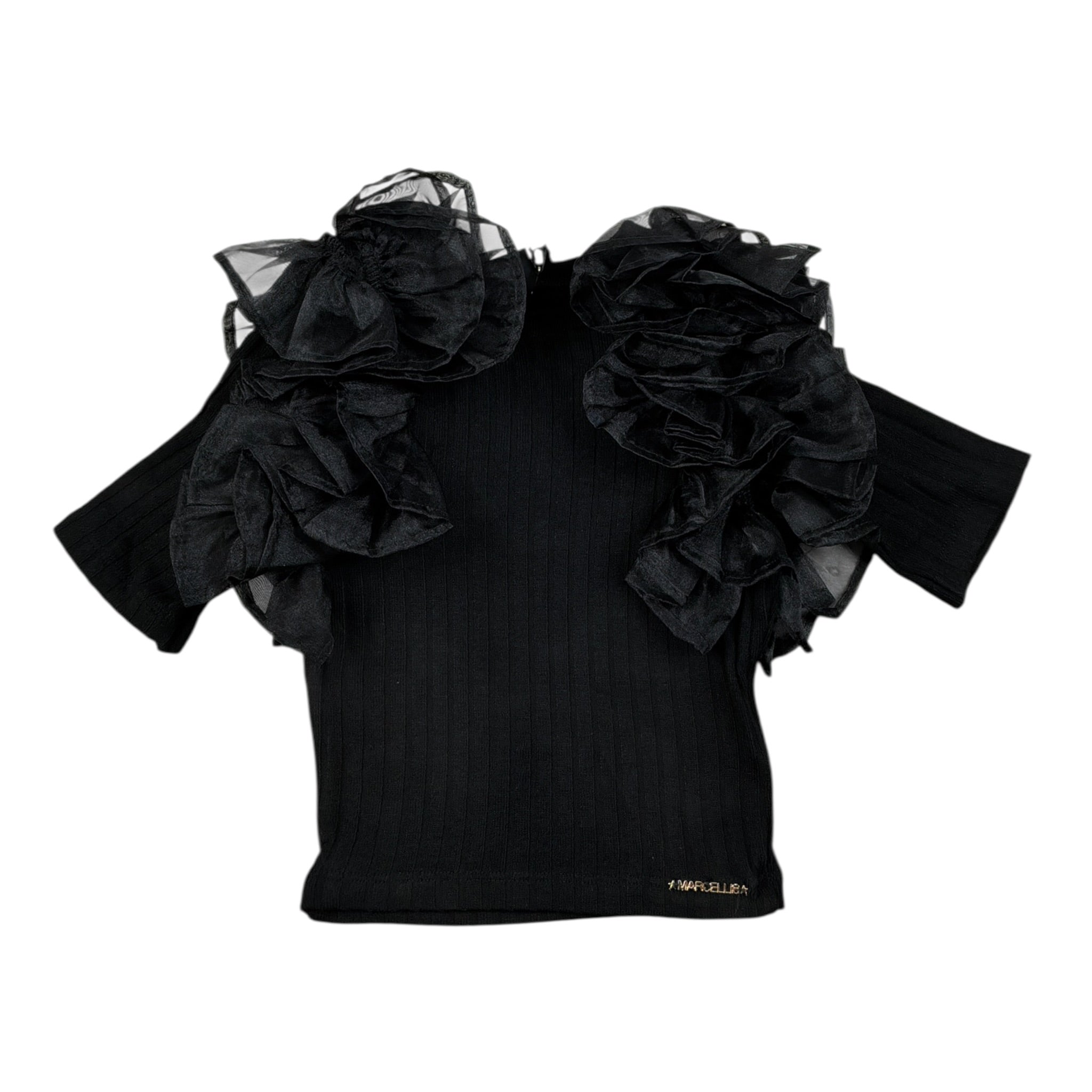 Marc Ellis Maglia tinta unita con Applicazioni Nero per Bambina JMJTP16023 NERO MARC ELLIS 
