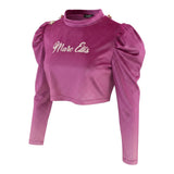 Marc Ellis Maglia tinta unita con Stampa In Velluto Magenta per Bambina JMJTS00103 MAGENTA MARC ELLIS 
