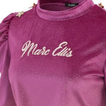 Marc Ellis Maglia tinta unita con Stampa In Velluto Magenta per Bambina JMJTS00103 MAGENTA MARC ELLIS 