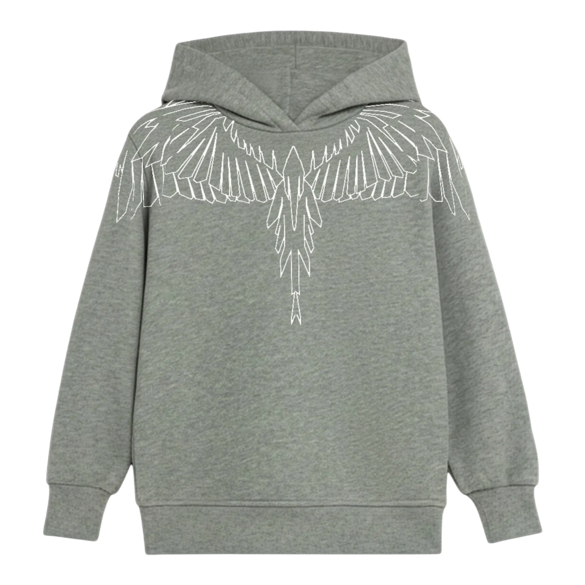 Marcelo Burlon Felpa con Cappuccio tinta unita con Stampa Grigio per Bambino F5CMJBHS072X GRIGIO MARCELO BURLON 