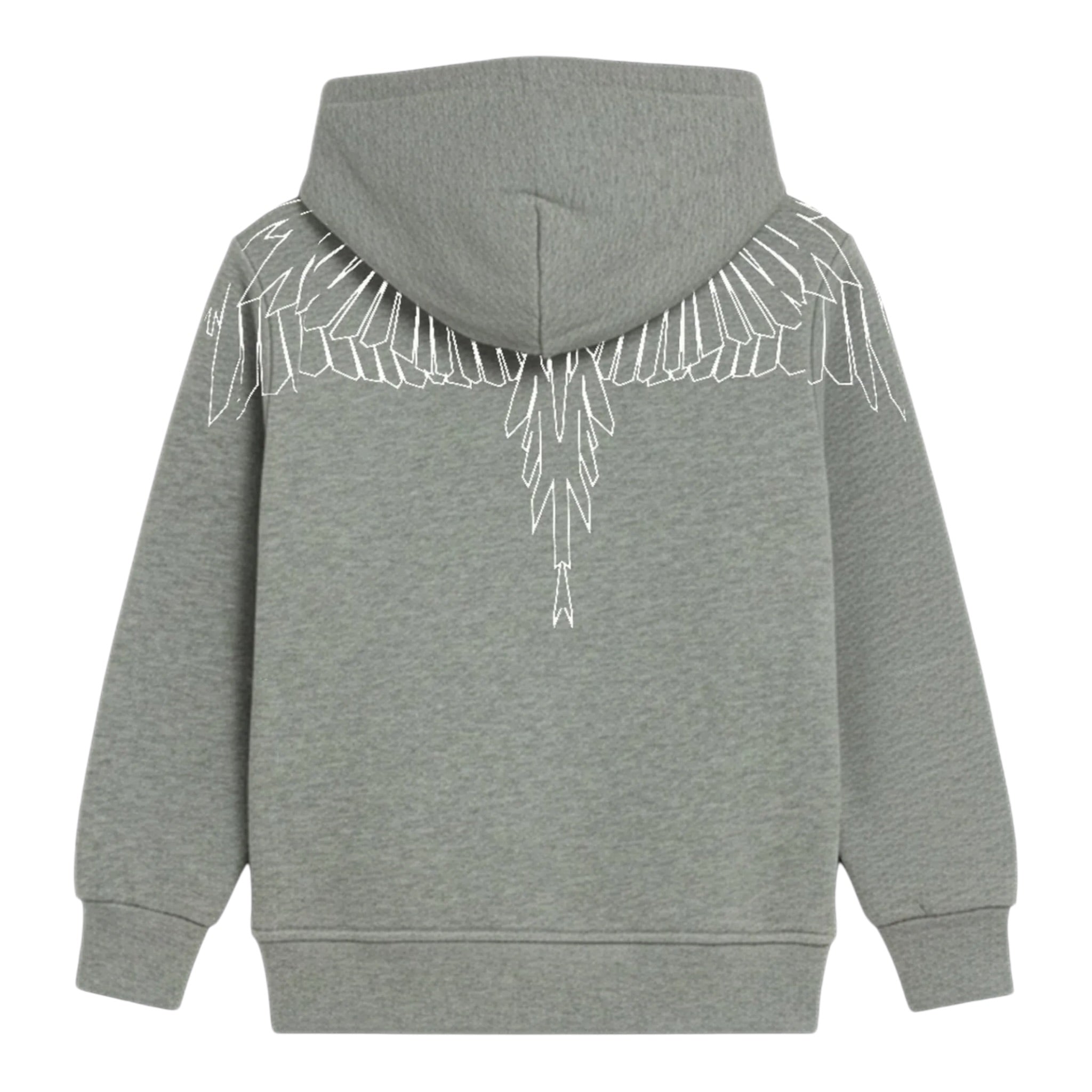 Marcelo Burlon Felpa con Cappuccio tinta unita con Stampa Grigio per Bambino F5CMJBHS072X GRIGIO MARCELO BURLON 