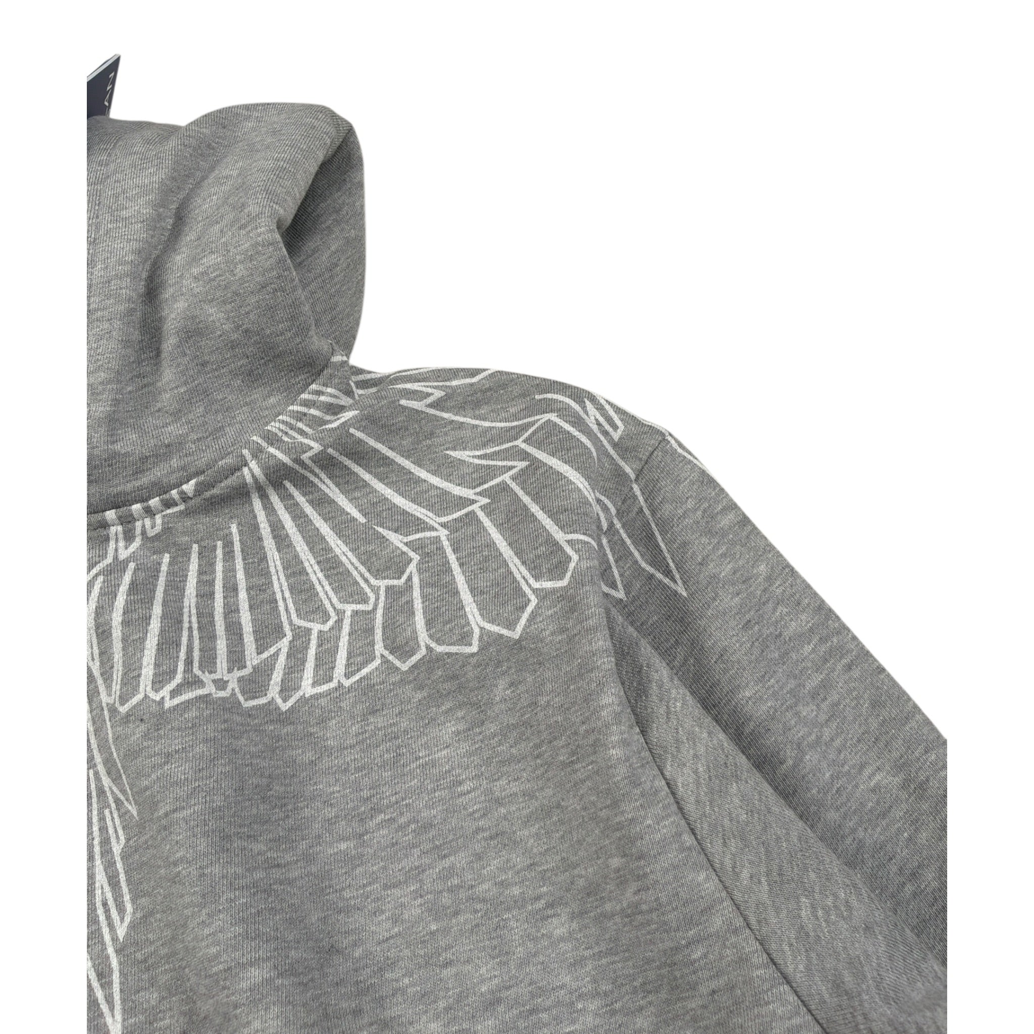 Marcelo Burlon Felpa con Cappuccio tinta unita con Stampa Grigio per Bambino F5CMJBHS072X GRIGIO MARCELO BURLON 