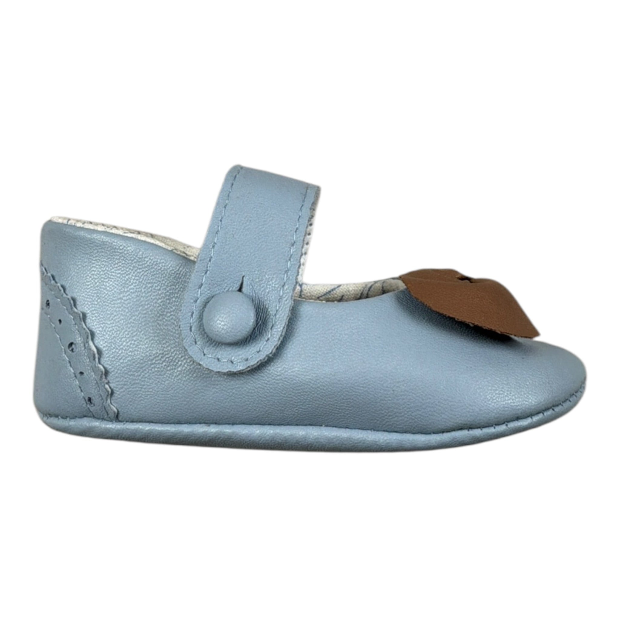 Marlu' Ballerine tinta unita con Fiocco Azzurro per Neonata EM81SC AZZURRO MARLU' 