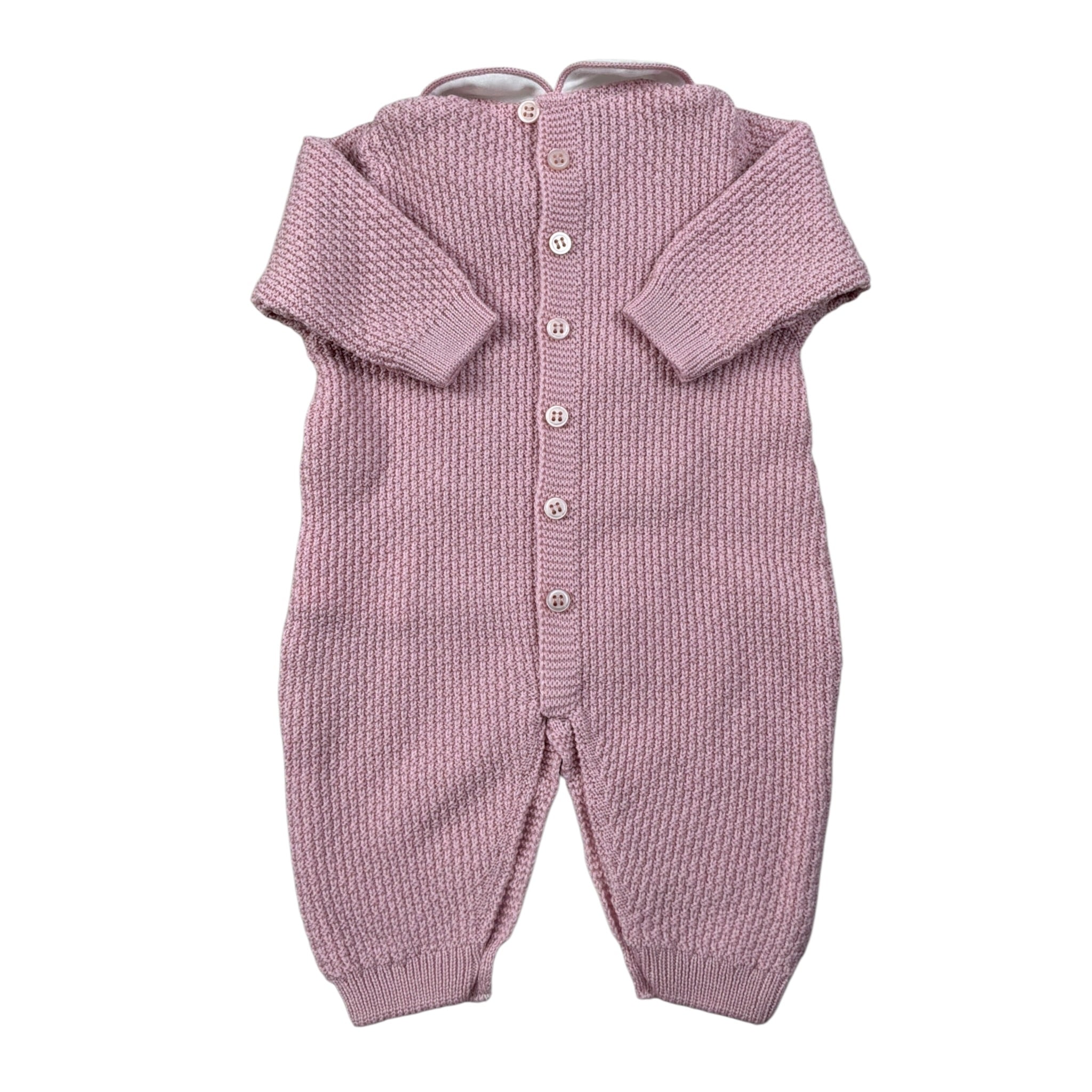 Marlu' Tutina tinta unita con Colletto Rosa per Neonata IB1210 ROSA MARLU' 