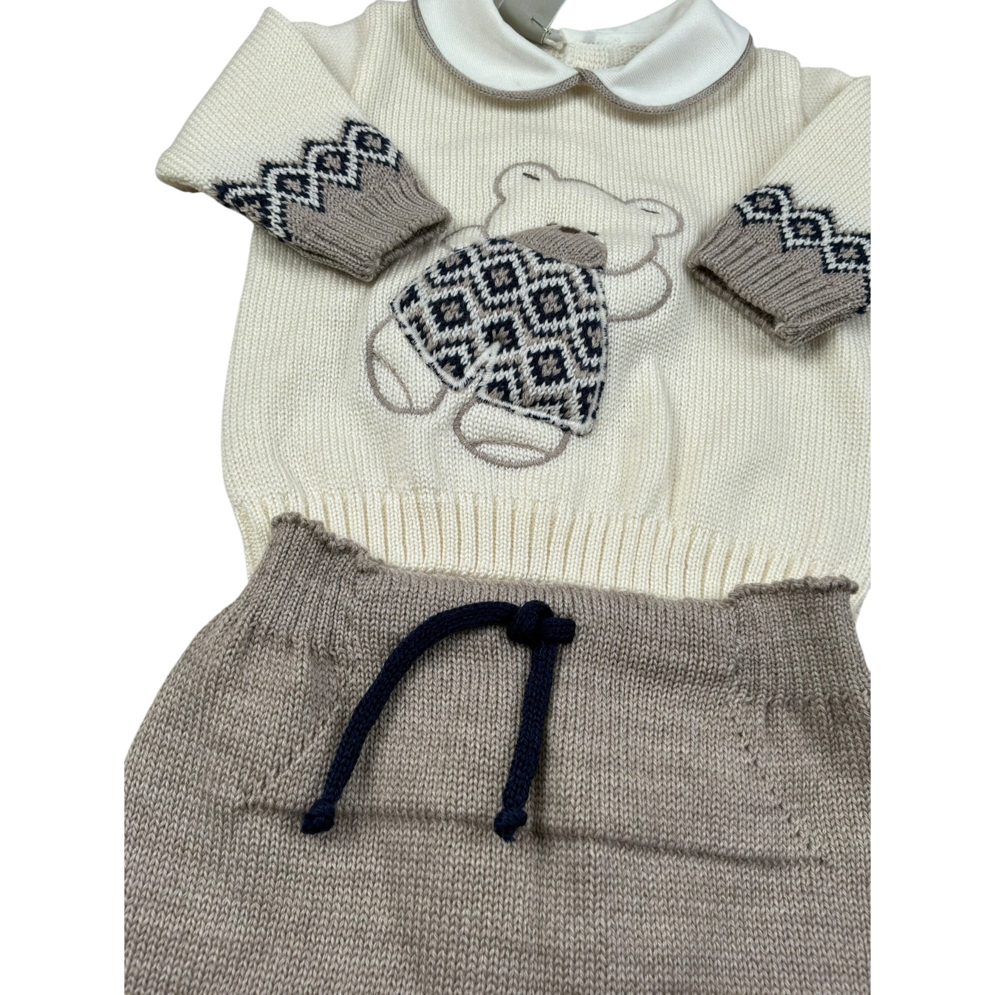 Marlu' Completo 2 Pezzi Maglia-Pantalone Panna per Neonato IB5150 PANNA MARLU' 