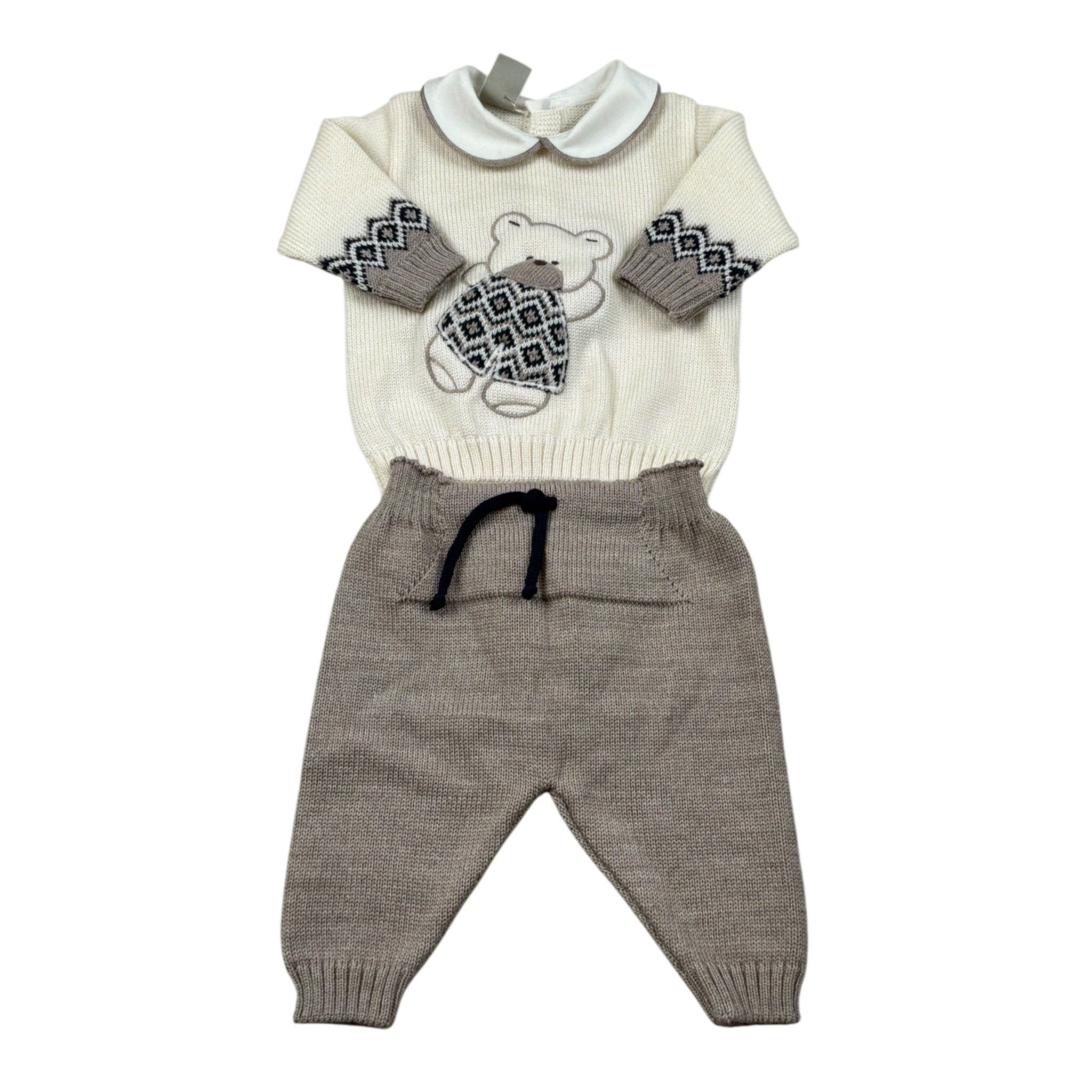 Marlu' Completo 2 Pezzi Maglia-Pantalone Panna per Neonato IB5150 PANNA MARLU' 