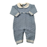 Marlu' Tutiuna Manica Lunga tinta unita con Ricami Azzurro per Neonato IB6310 AZZURRO MARLU' 