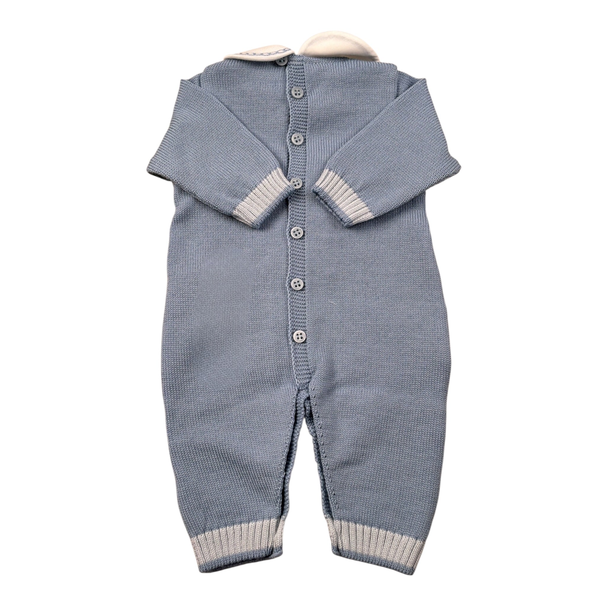 Marlu' Tutiuna Manica Lunga tinta unita con Ricami Azzurro per Neonato IB6310 AZZURRO MARLU' 
