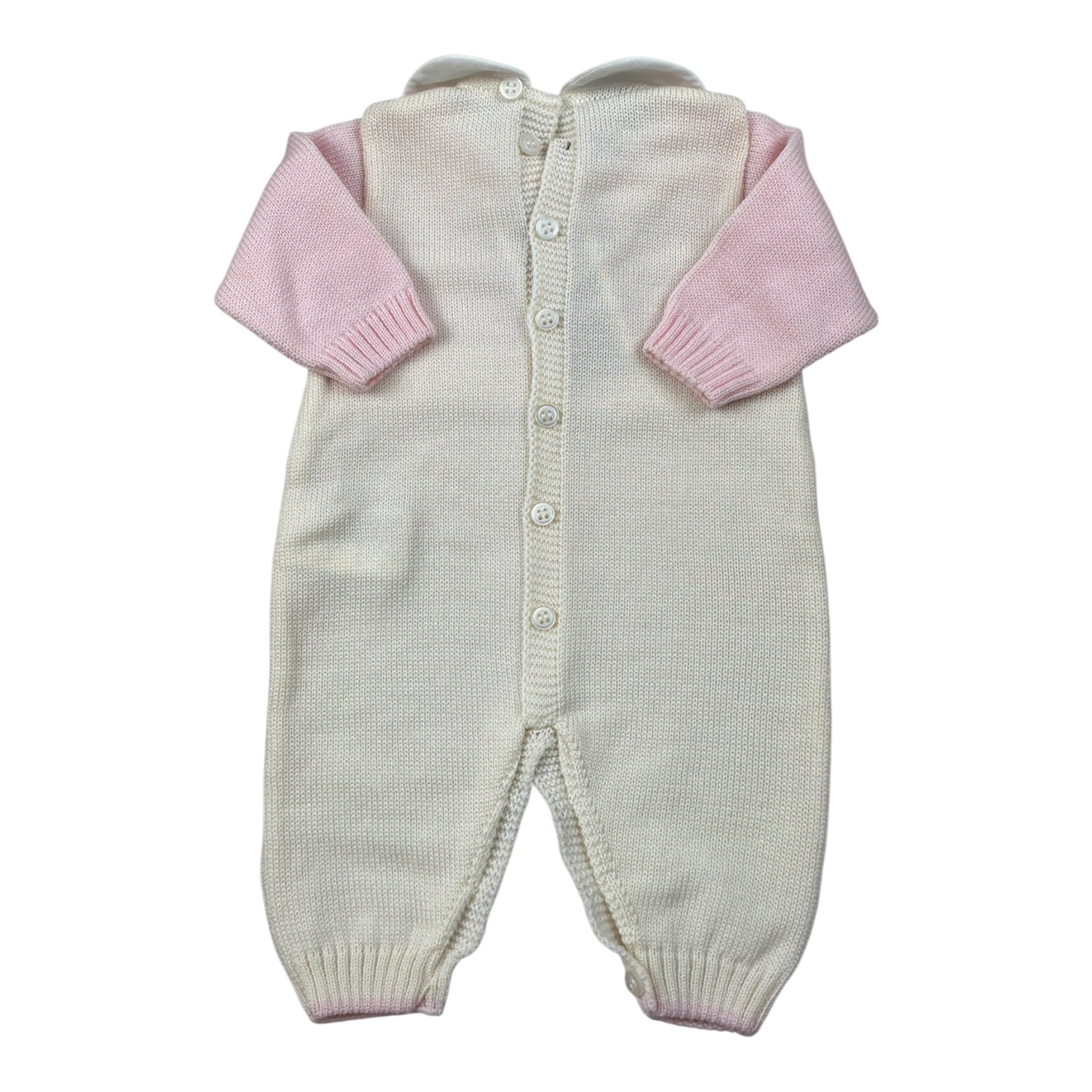 Marlu' Tutina Manica Lunga Bicolore Bianco/Rosa per Neonata IB6510X BIANCO/ROSA MARLU' 