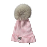 Marlu' Cappello tinta unita con Ricamo Rosa per Neonata IB65711 ROSA MARLU' 