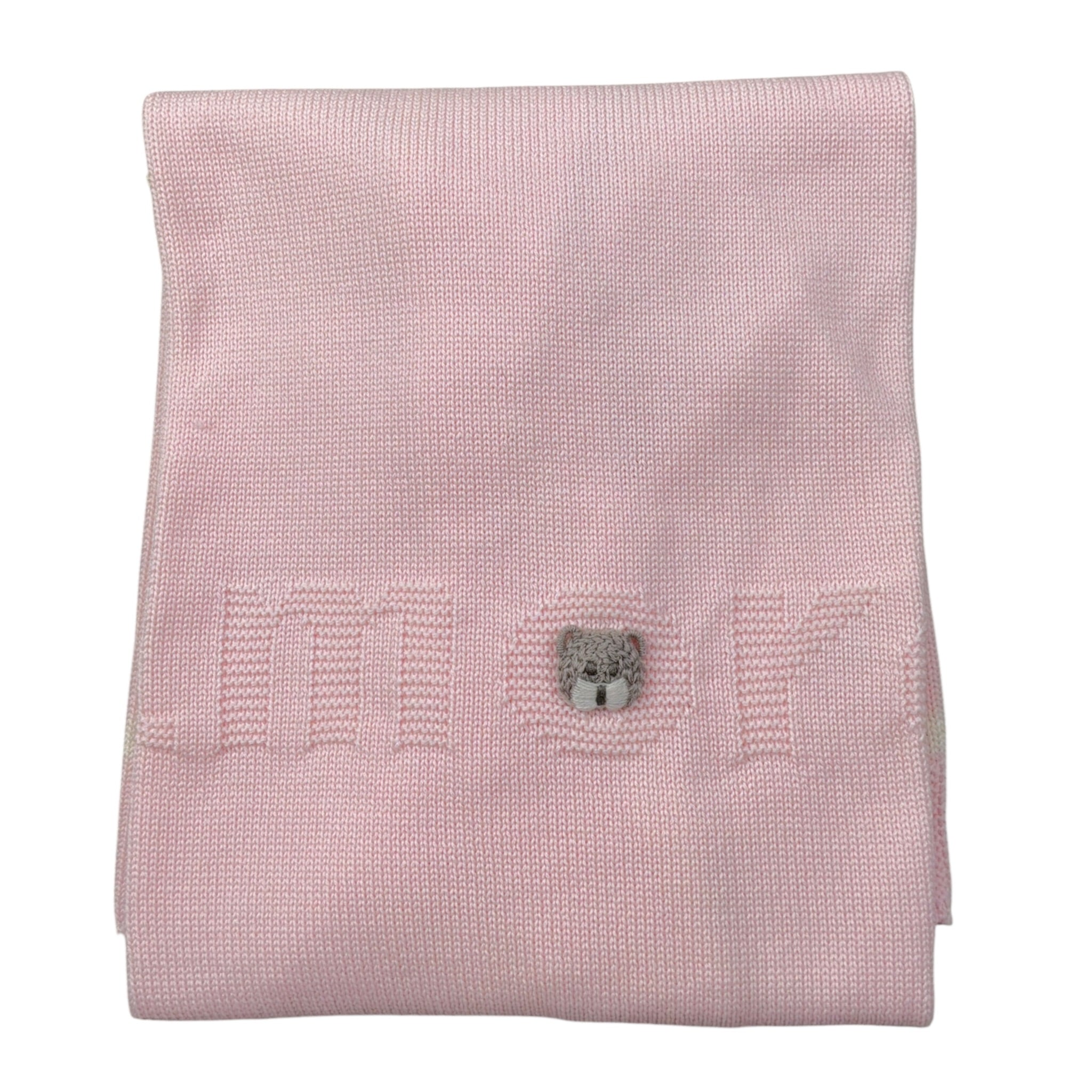 Marlu' Coperta tinta unita con Applicazioni Rosa per Neonata IB6580 ROSA MARLU' 