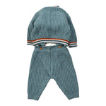 Marlu' Completo 3 Pz Shirt-Salopette-Cardigan Azzurro per Neonato IB7131 AZZURRO MARLU' 