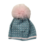 Marlu' Cappello tinta unita con Pon Pon Azzurro per Neonata IG1671 AZZURRO MARLU' 