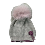 Marlu' Cappello tinta unita con Pon Pon Beige per Neonata IG2971 BEIGE MARLU' 