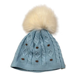 Marlu' Cappello tinta unita con Pon Pon Azzurro per Neonato IG5271 AZZURRO MARLU' 