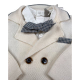 Marlu' Completo 4 Pezzi Cardigan-Camicia-Papillon-Pantalone Panna/Blu per Neonato IH70860L PANNA/BLU MARLU' 