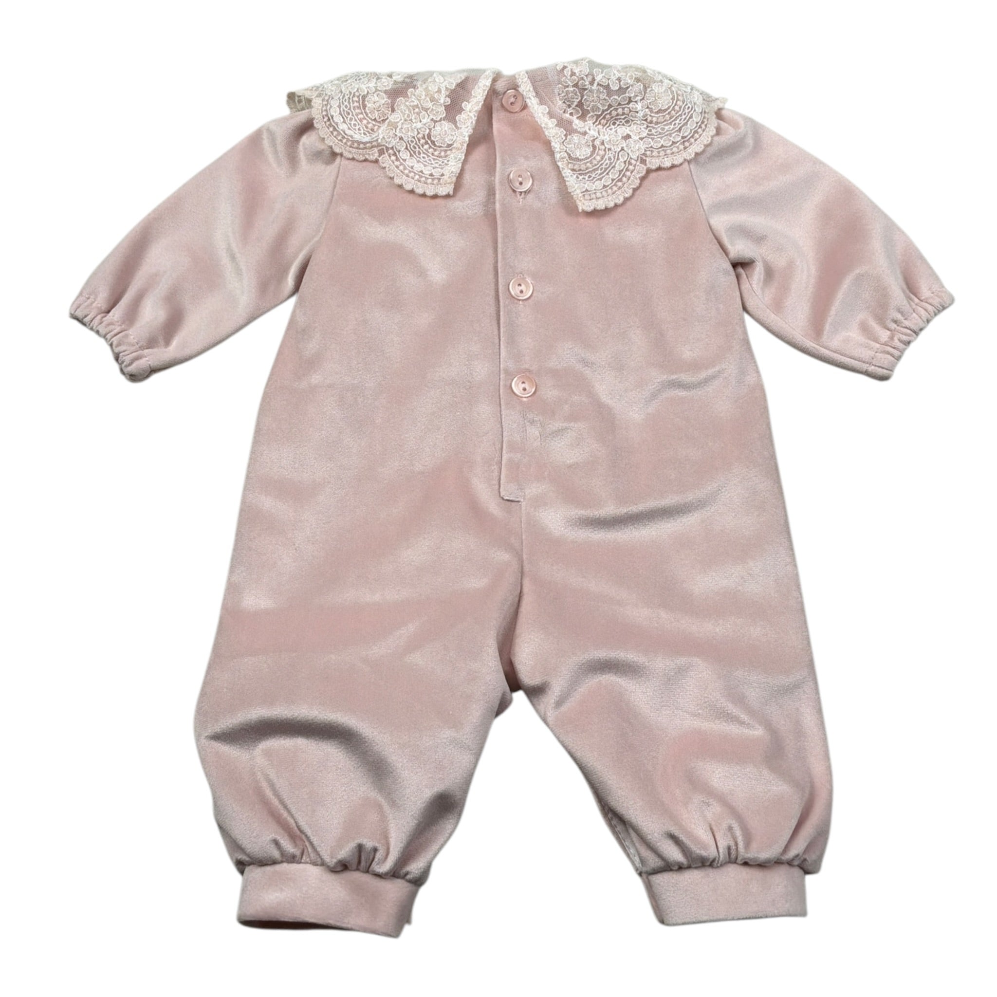 Marlu' Tutina Manica Lunga tinta unita In Ciniglia Rosa per Neonata IN1714 ROSA MARLU' 