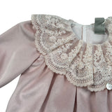 Marlu' Tutina Manica Lunga tinta unita In Ciniglia Rosa per Neonata IN1714 ROSA MARLU' 