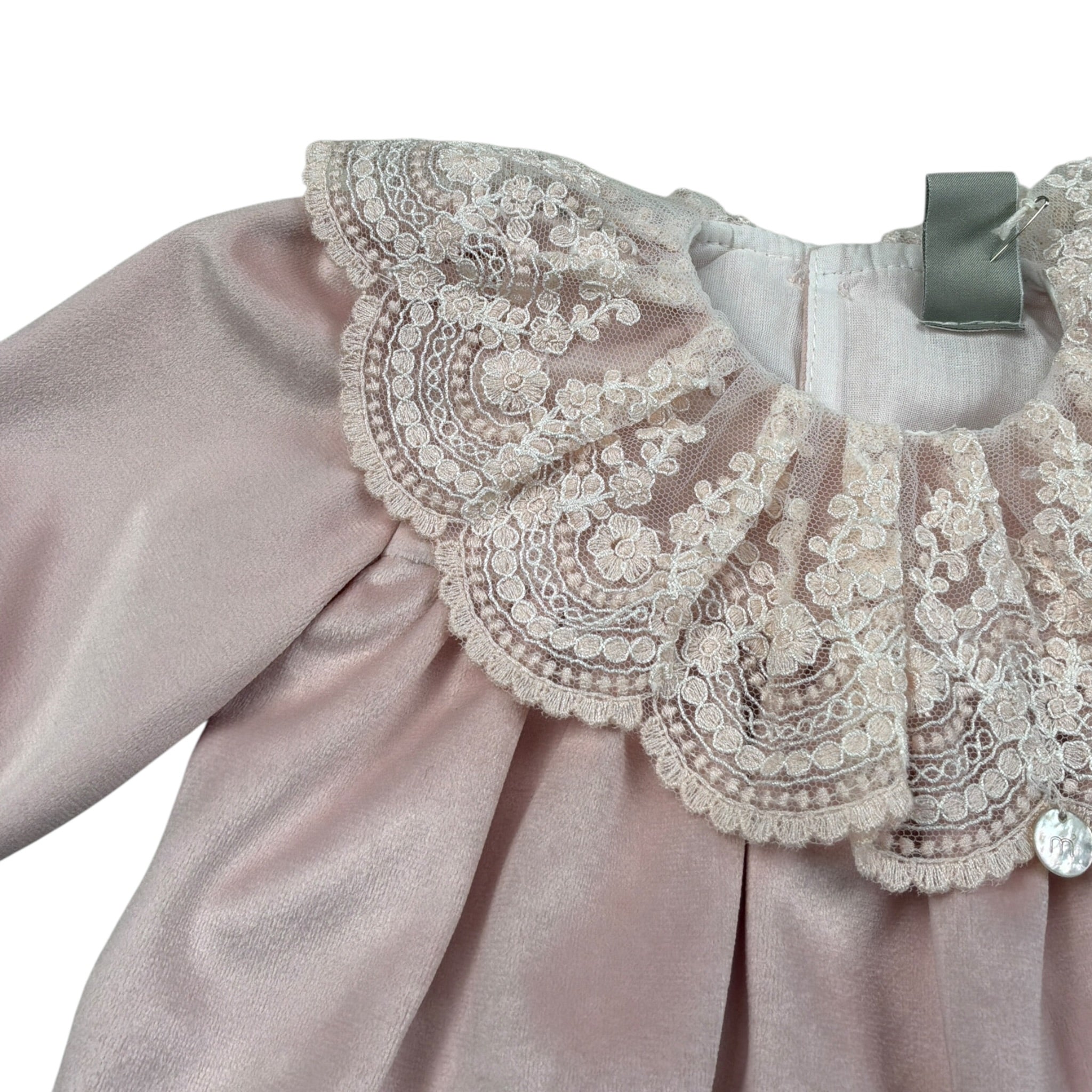 Marlu' Tutina Manica Lunga tinta unita In Ciniglia Rosa per Neonata IN1714 ROSA MARLU' 