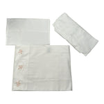Marlu' Set Lenzuola 3Pz tinta unita con Stampa Bianco per Neonata IN17LE BIANCO MARLU' 