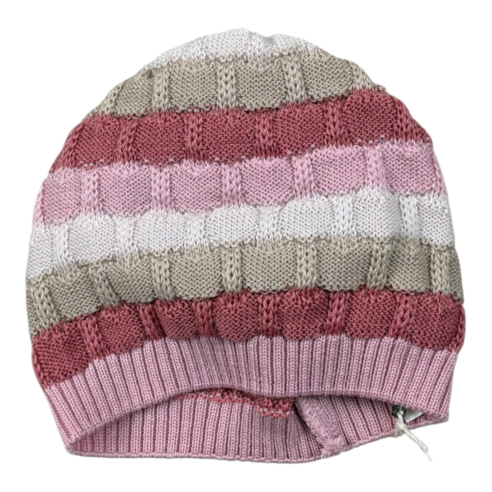 Marlu' Cappello Tricolore con Fantasia A Righe Rosa per Neonata IN2371BT ROSA MARLU' 