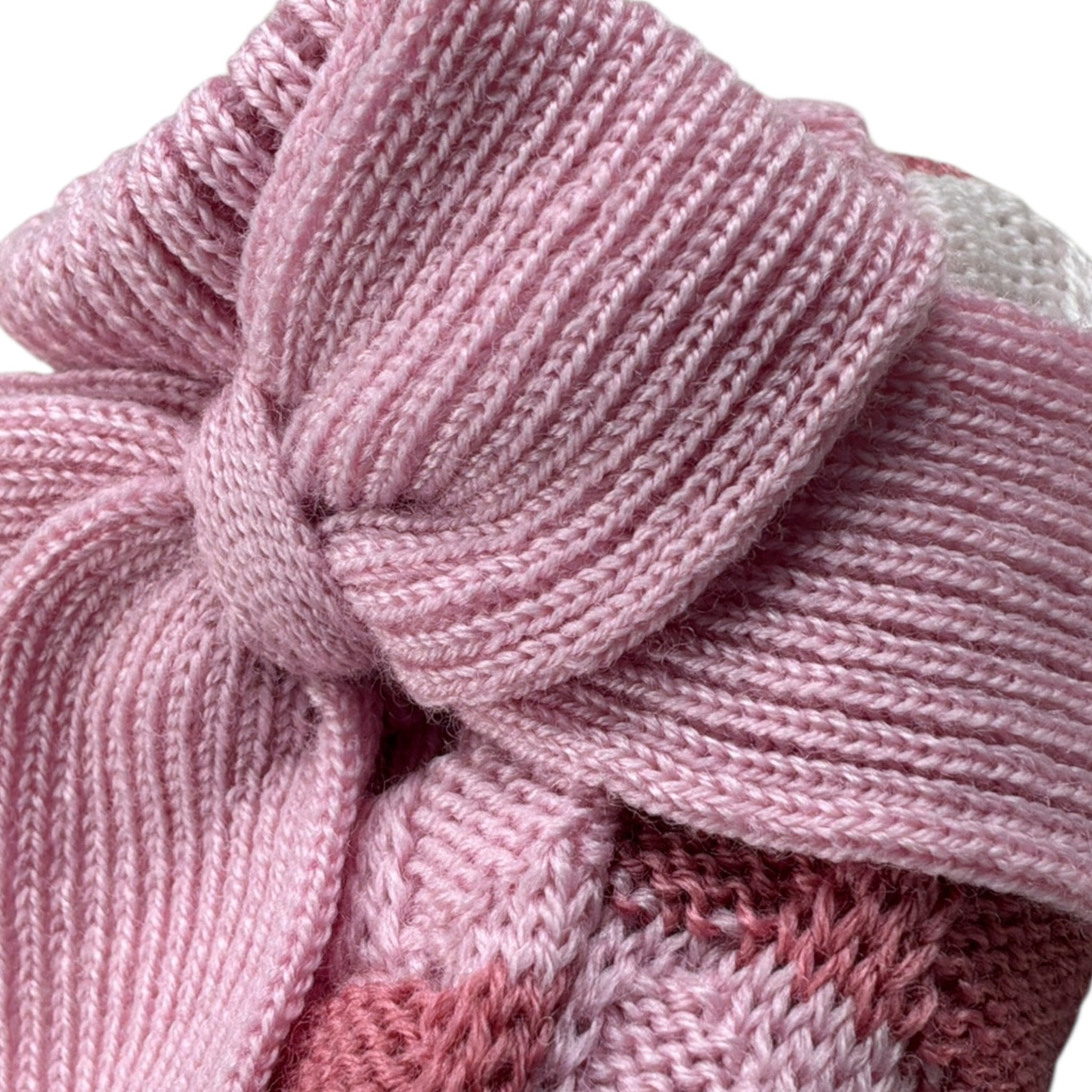 Marlu' Babbucce Tricolore con Fiocco Rosa per Neonata IN23S ROSA MARLU' 