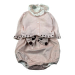 Marlu' Completo 3 Pezzi Cardigan-Pagliaccetto-Camicia Rosa per Neonata IN2660 ROSA MARLU' 