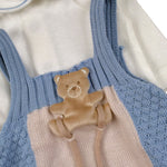 Marlu' Completo 3Pz Salopette-Body-Coprispalle Azzurro per Neonata IN5731 AZZURRO MARLU' 