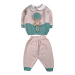Marlu' Completo 2Pz Maglia-Pantalone Beige/Verde per Neonato IN57500 BEIGE/VERDE MARLU' 