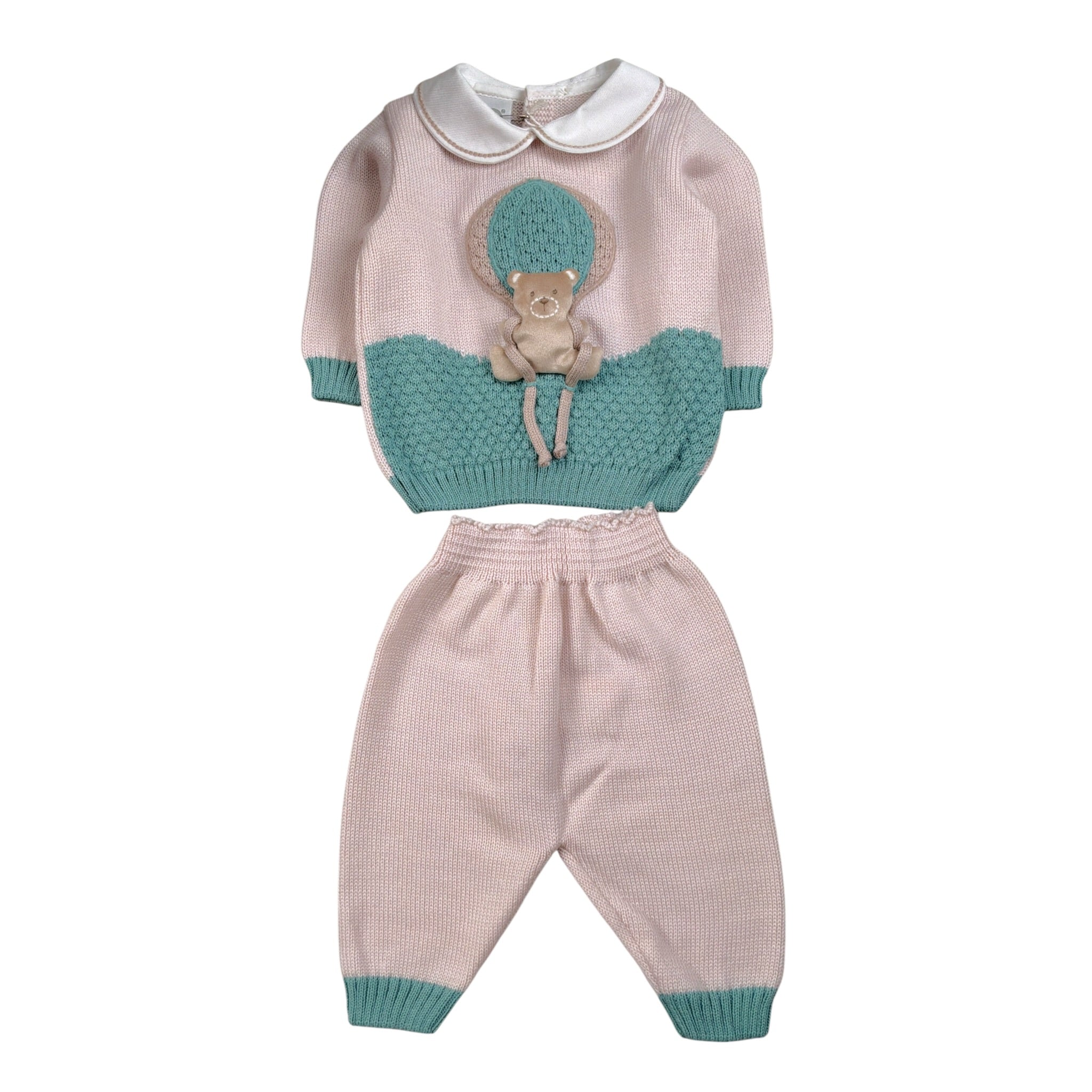 Marlu' Completo 2Pz Maglia-Pantalone Beige/Verde per Neonato IN57500 BEIGE/VERDE MARLU' 