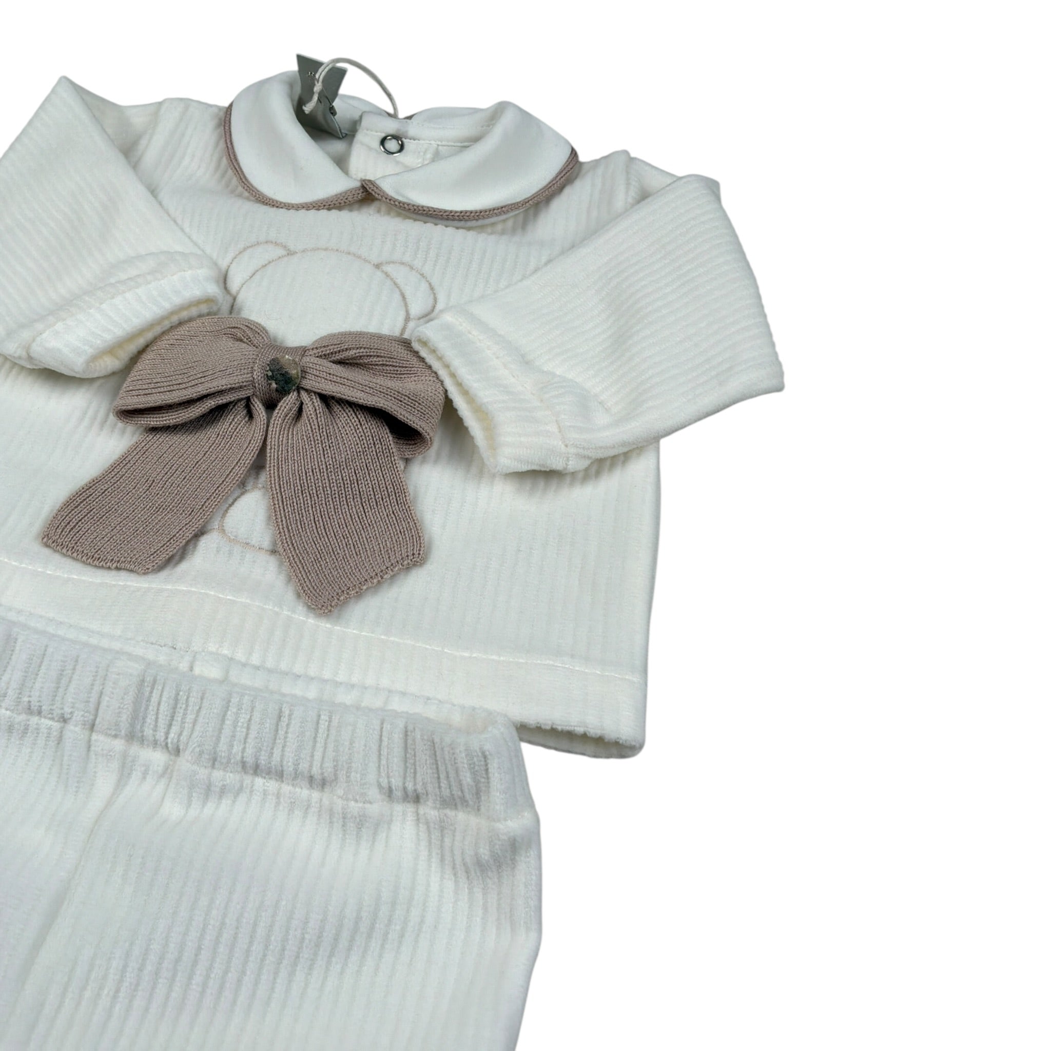 Marlu' Completo 2 Pezzi Maglia-Ghettina tinta unita Panna per Neonato IN5951 PANNA MARLU' 