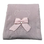 Marlu' Coperta Bicolore In Ciniglia Rosa per Neonata IN5981 ROSA MARLU' 