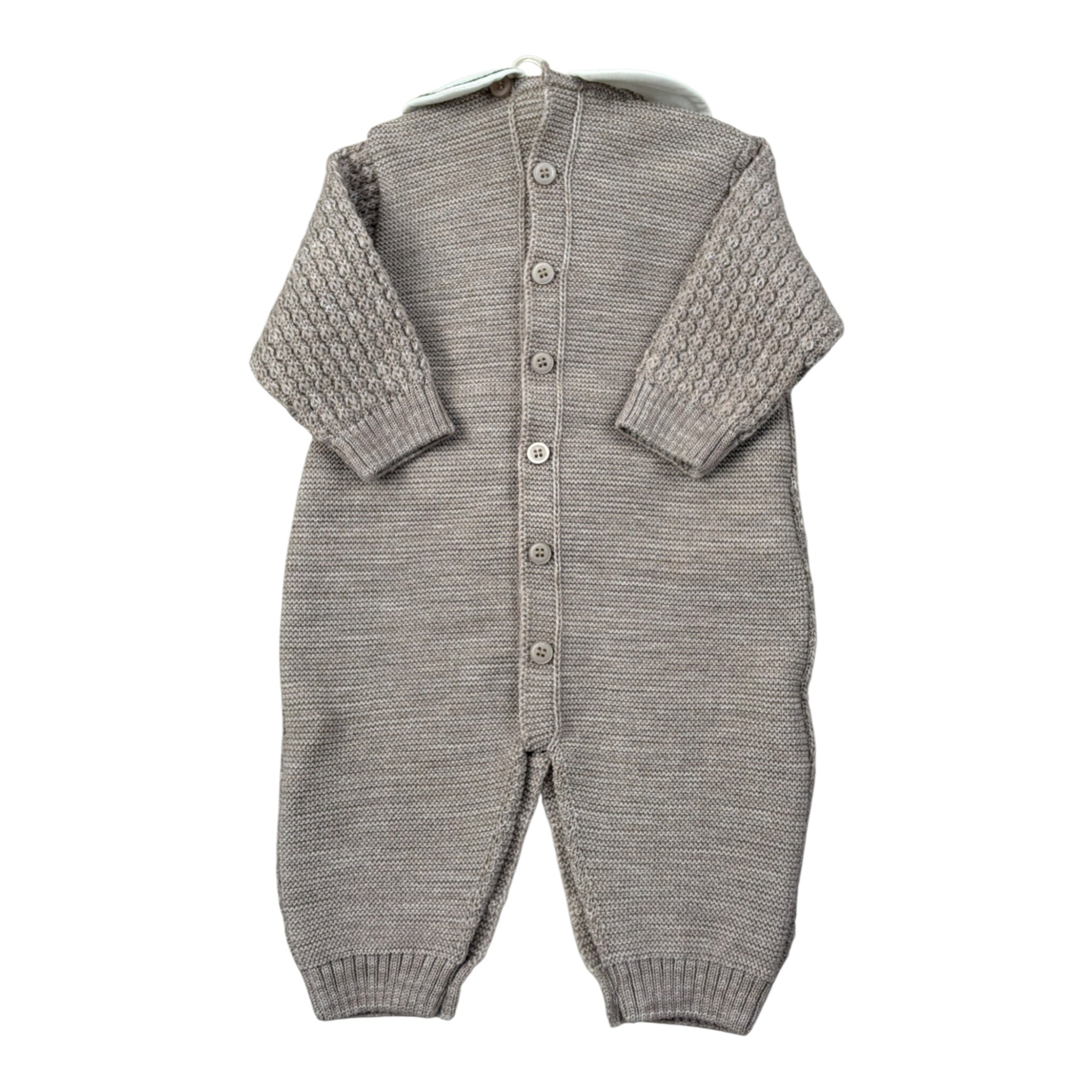 Marlu' Tutina tinta unita con Colletto Beige per Neonata IN6310 BEIGE MARLU' 