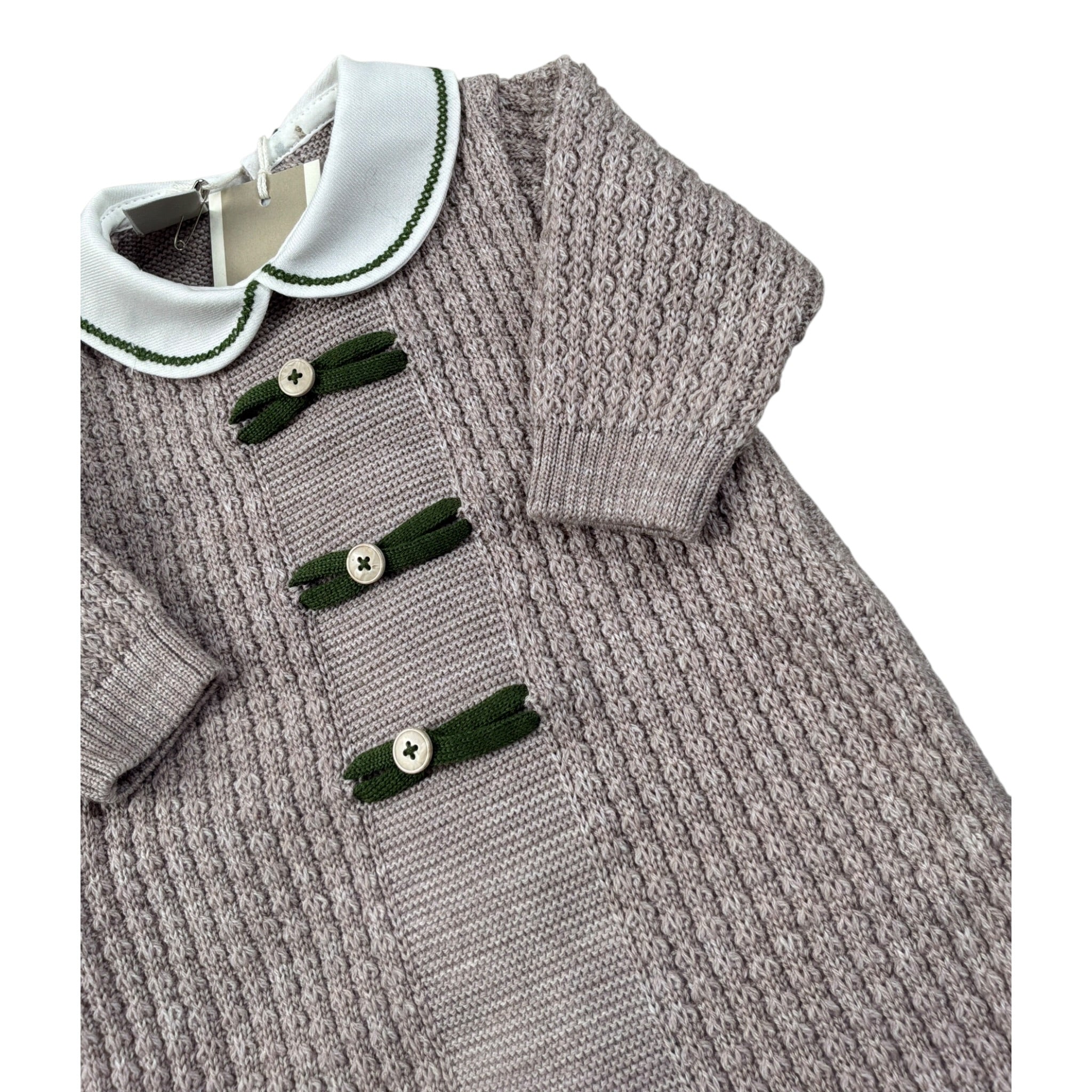 Marlu' Tutina tinta unita con Colletto Beige per Neonata IN6310 BEIGE MARLU' 