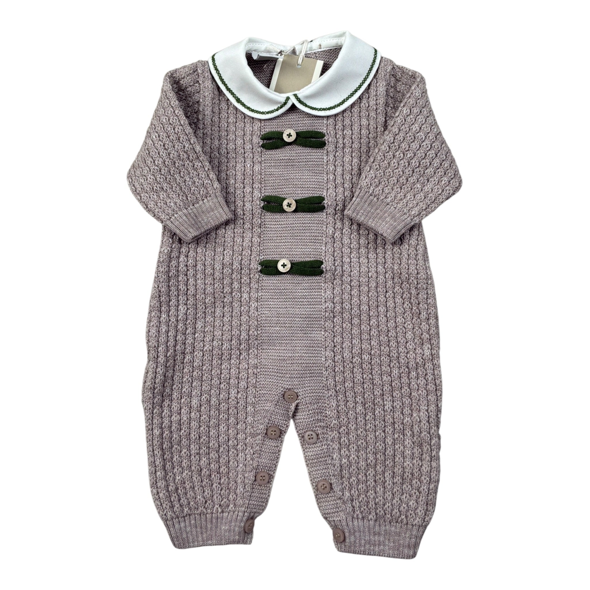 Marlu' Tutina tinta unita con Colletto Beige per Neonata IN6310 BEIGE MARLU' 