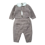 Marlu' Completo 3Pz Salopette-Shirt-Cardigan Beige per Neonato IN6331 BEIGE MARLU' 