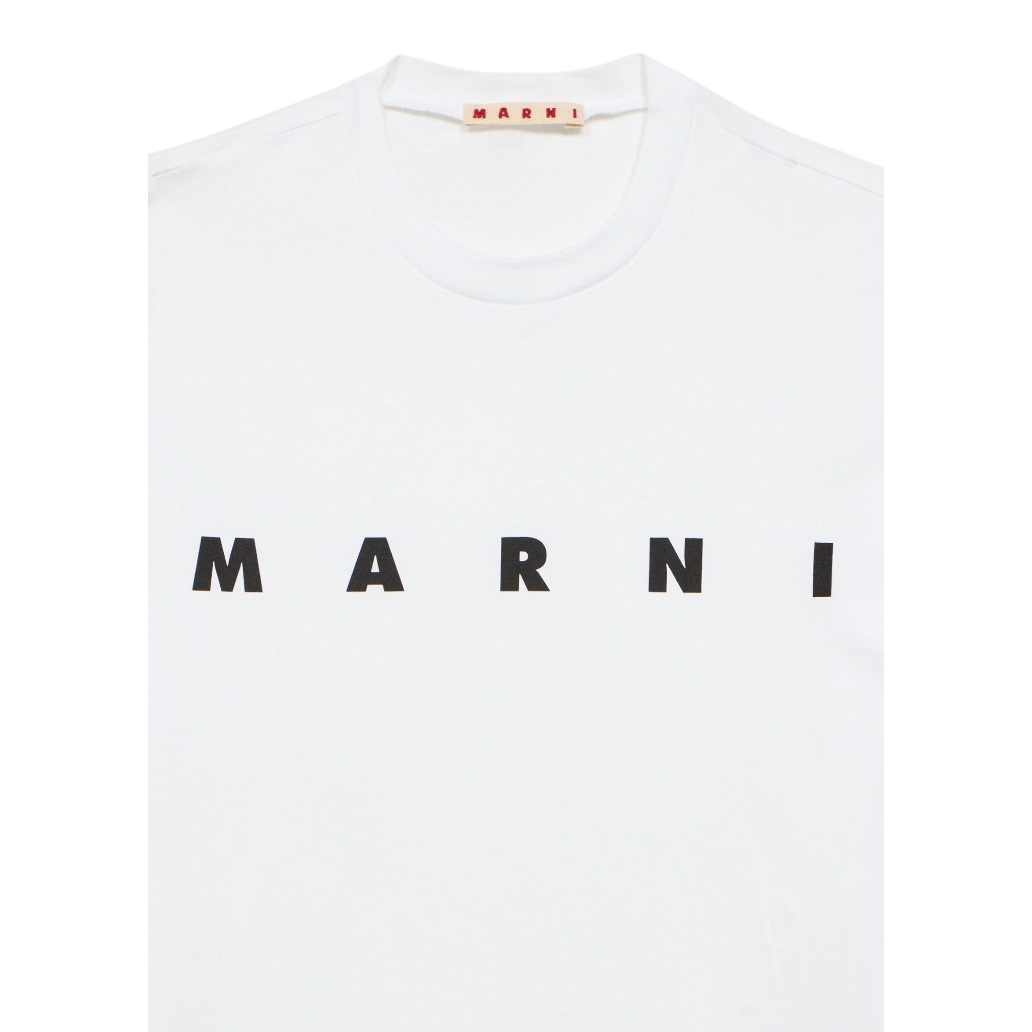 Marni T-Shirt Girocollo tinta unita con Logo Bianco per Bambina M002MV BIANCO MARNI 